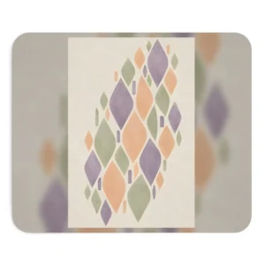 Pastel Leaf Shapes Pattern Mouse Pad