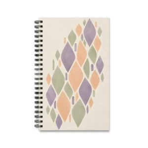 Pastel Leaf Shapes Pattern Spiral Notebook