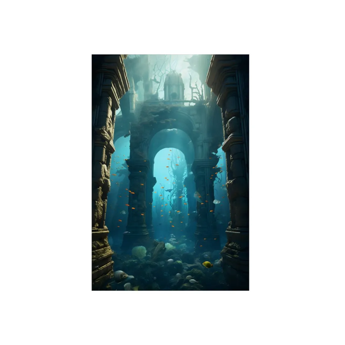 Lost Underwater Ancient City: A Forgotten Civilization - Metal Poster