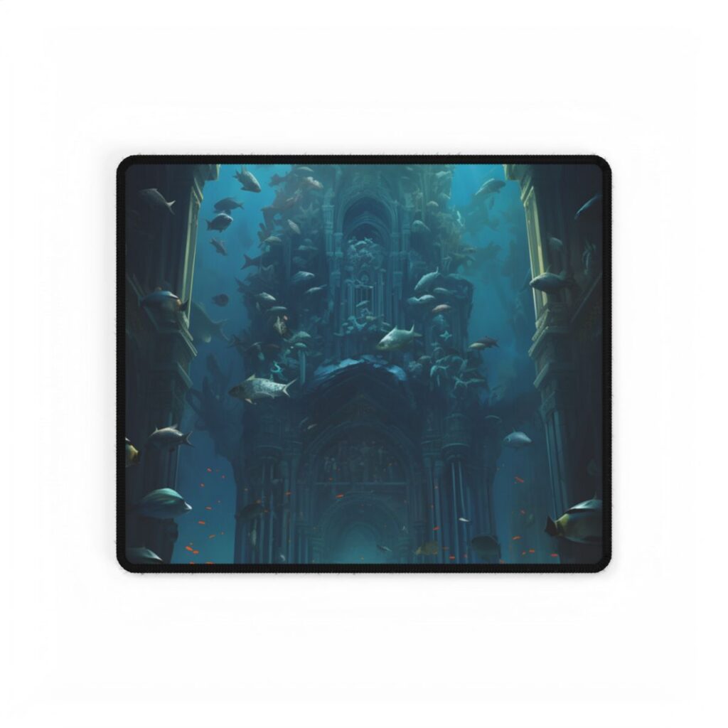 Lost Underwater City: Ancient Civilization Sunken in Blue Waters - Desk Mat