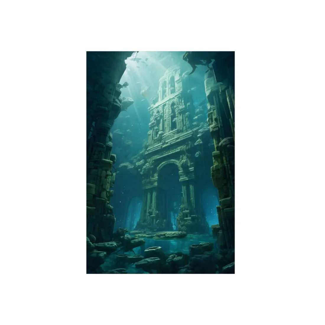 Lost Underwater City: Ancient Oceanic Ruins - Metal Poster