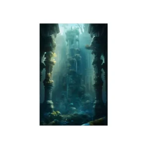 Underwater Ruins with Columns Metal Poster