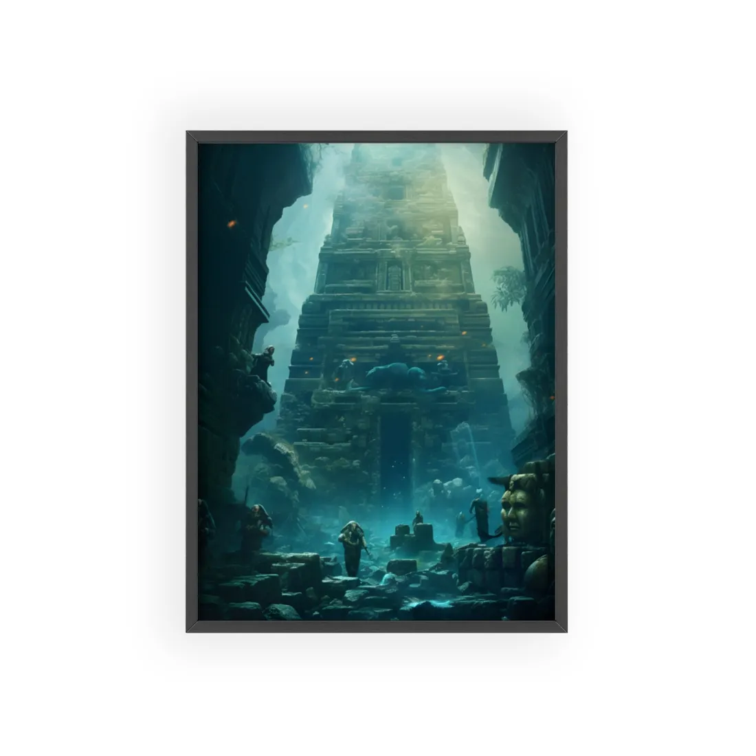 Lost Underwater City: Mystery Beneath the Waves - Framed Poster