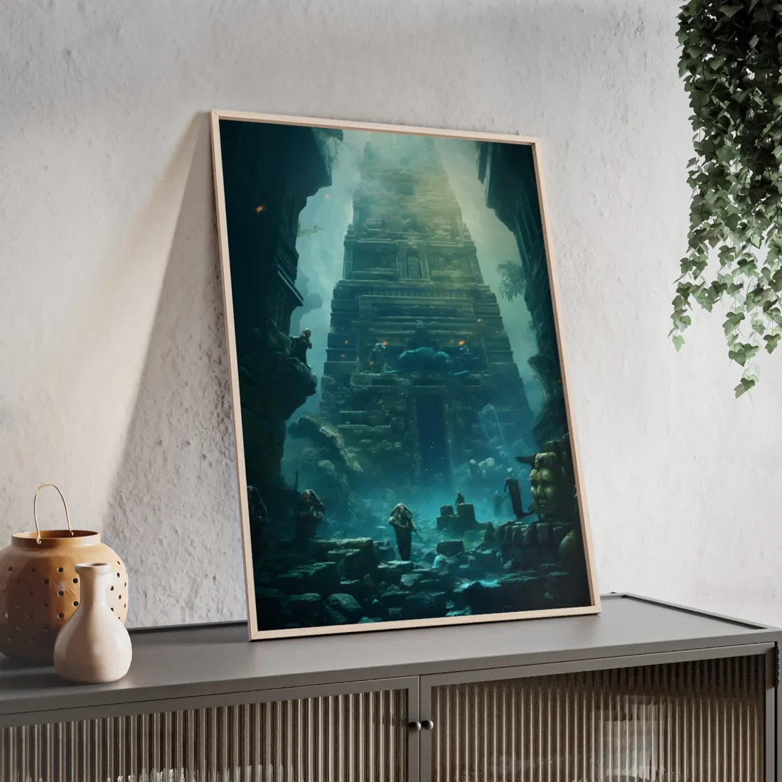 Lost Underwater City: Mystery Beneath the Waves - Framed Poster
