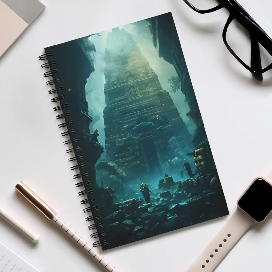 Lost Underwater City: Mystery Beneath the Waves - Spiral Notebook