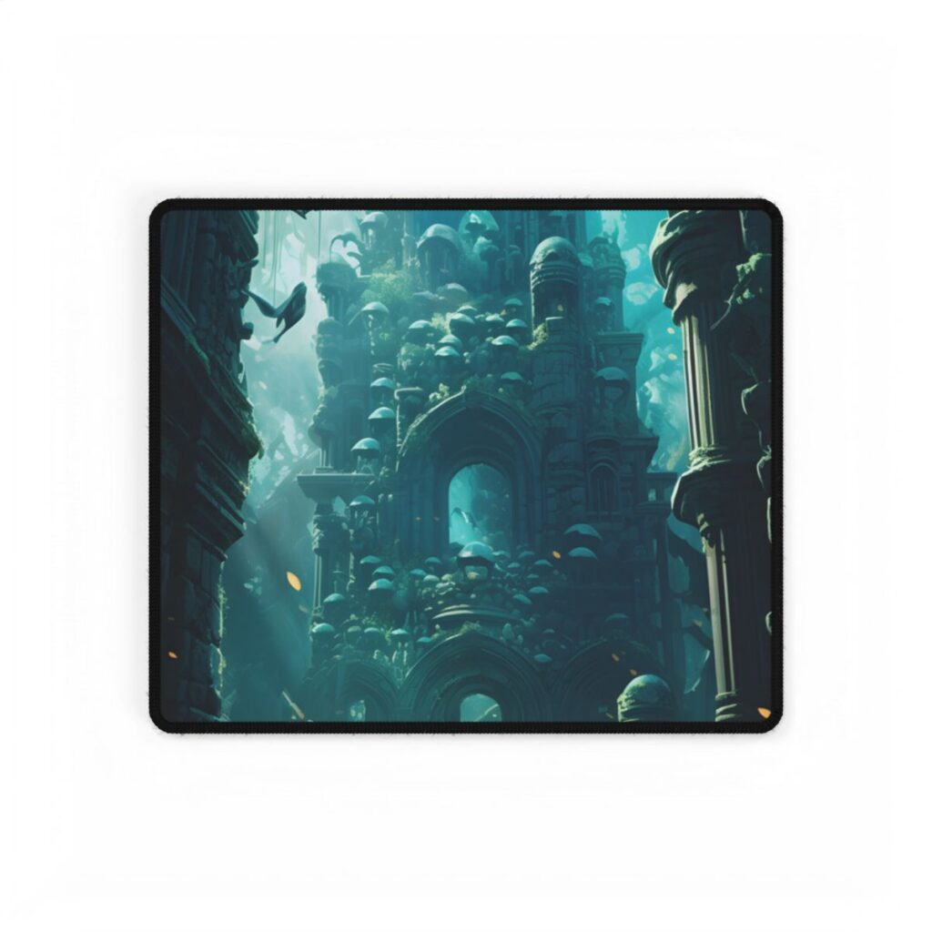 Lost Underwater Civilization: Ancient Artifacts in Mysterious Depths - Desk Mat