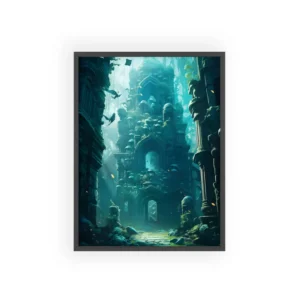 Submerged Ruined Temple Framed Poster