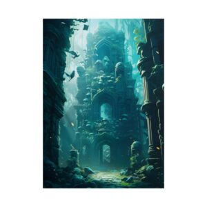 Submerged Ruined Temple Poster
