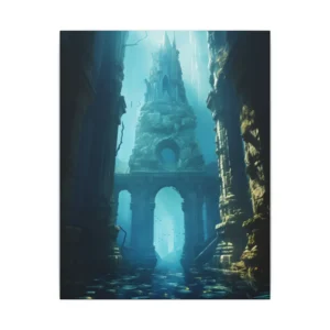 Underwater Ruins and Spire Canvas Print