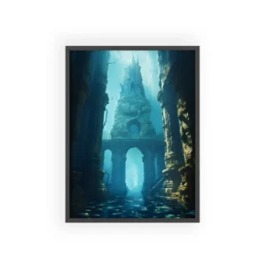 Underwater Ruins and Spire Framed Poster
