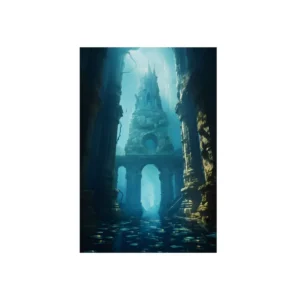 Underwater Ruins and Spire Metal Poster