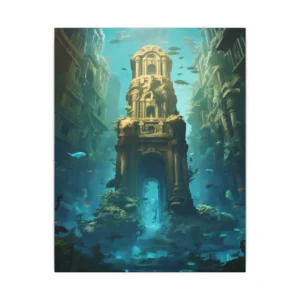 Underwater Stone Tower Ruins Canvas Print