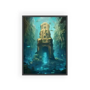 Underwater Stone Tower Ruins Framed Poster