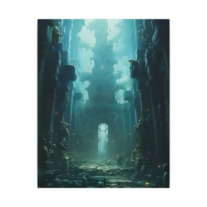 Lost Underwater Civilization: Ancient Ruins in Sunken Depths Canvas Print
