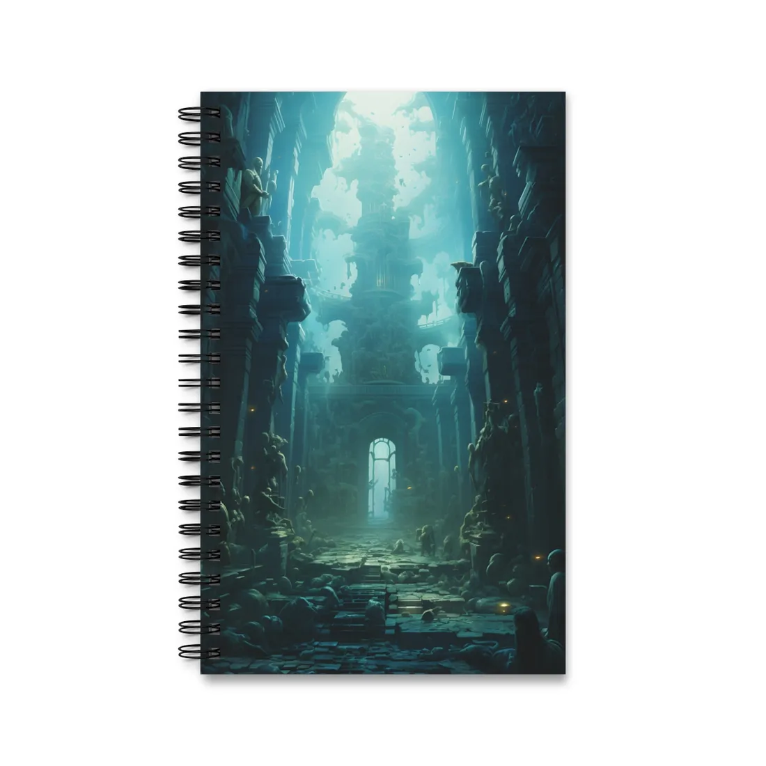 Lost Underwater Civilization: Ancient Ruins in Sunken Depths - Spiral Notebook