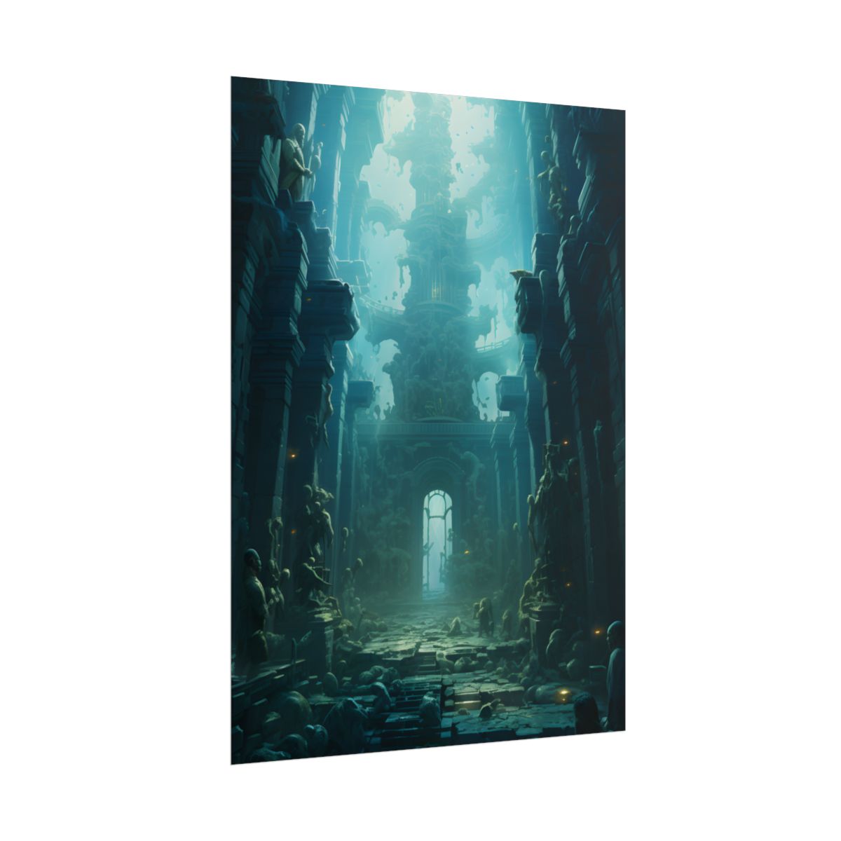 Lost Underwater Civilization: Ancient Ruins in Sunken Depths - Poster