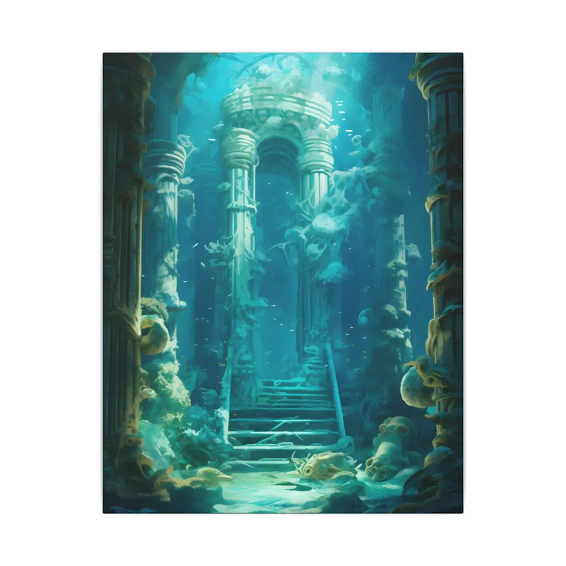 Lost Underwater Civilization: Submerged Ancient Ruins - Canvas