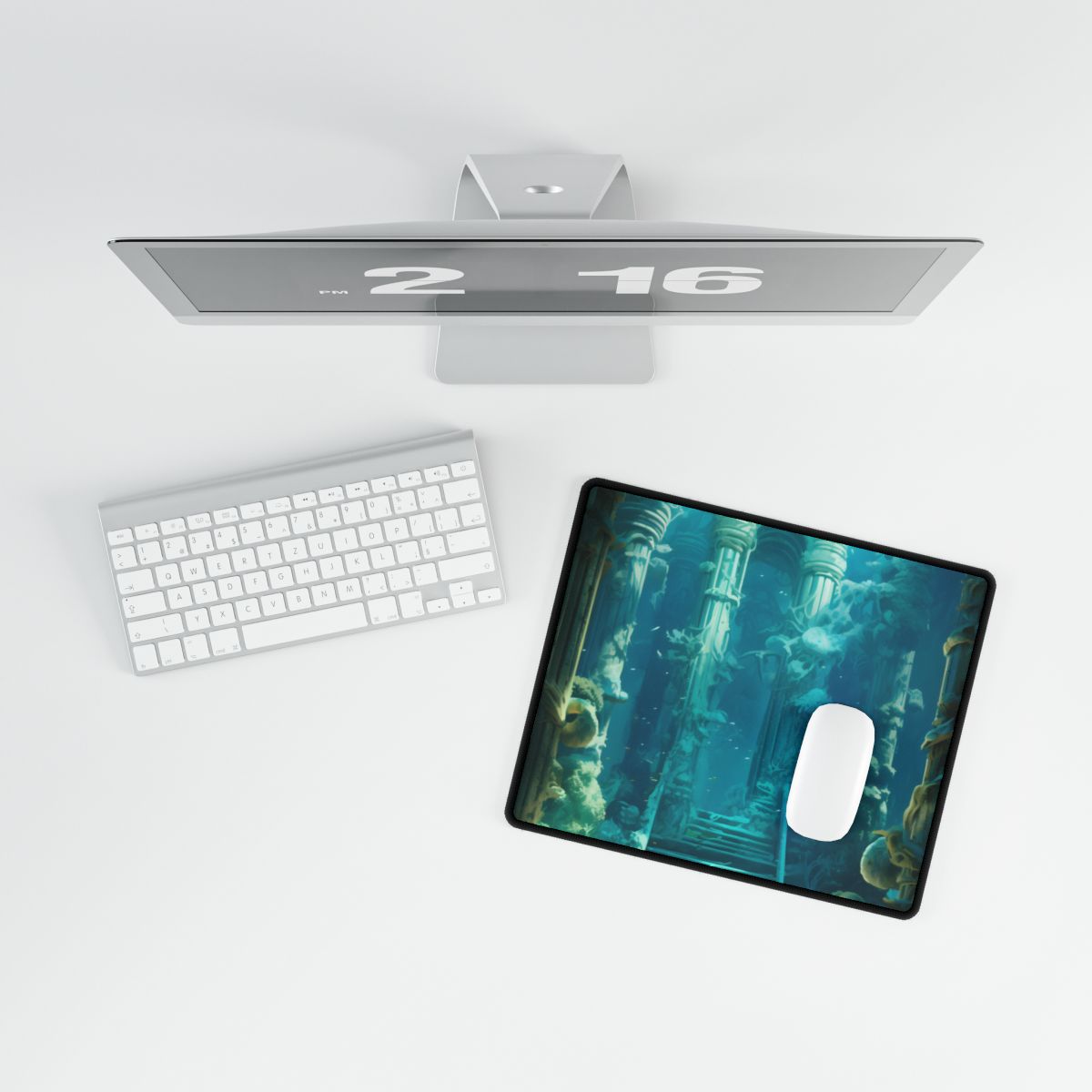 Lost Underwater Civilization: Submerged Ancient Ruins - Desk Mat