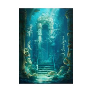 Underwater Stone Arch Staircase Poster