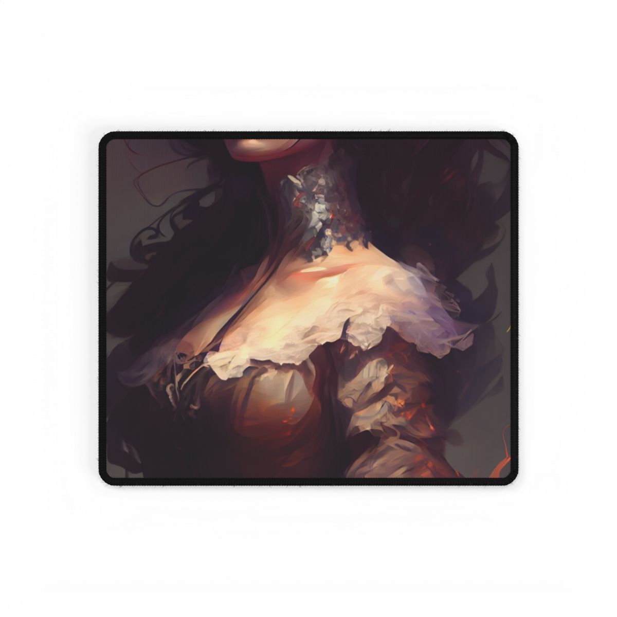 Lovely Brown Hair Portrait: Stunning Female Art - Desk Mat