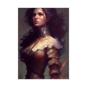 Woman in Firelight Poster