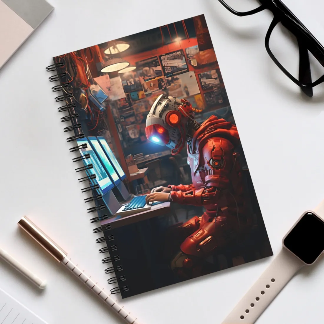 Luxurious Art Heist: Charismatic Thieves with High-Tech Gear - Spiral Notebook