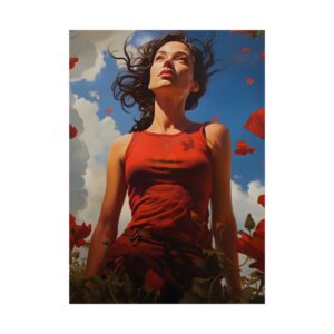Woman Among Red Poppies Poster