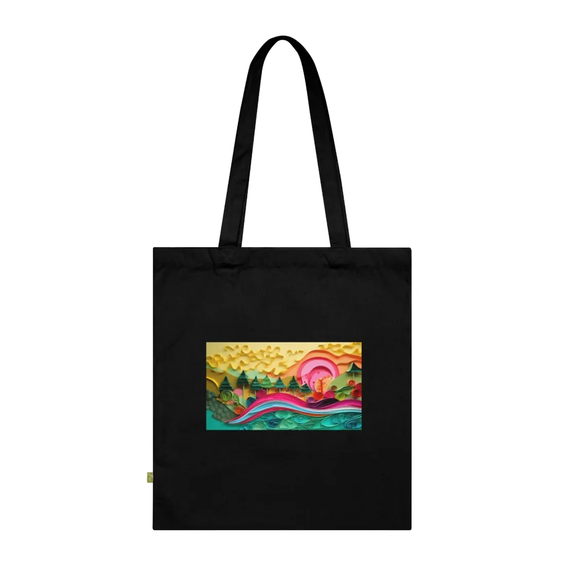 Magical Beach Landscape: Paper Art Masterpiece - Tote Bag