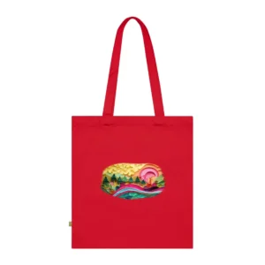 Paper Landscape with Pink Sun Tote Bag