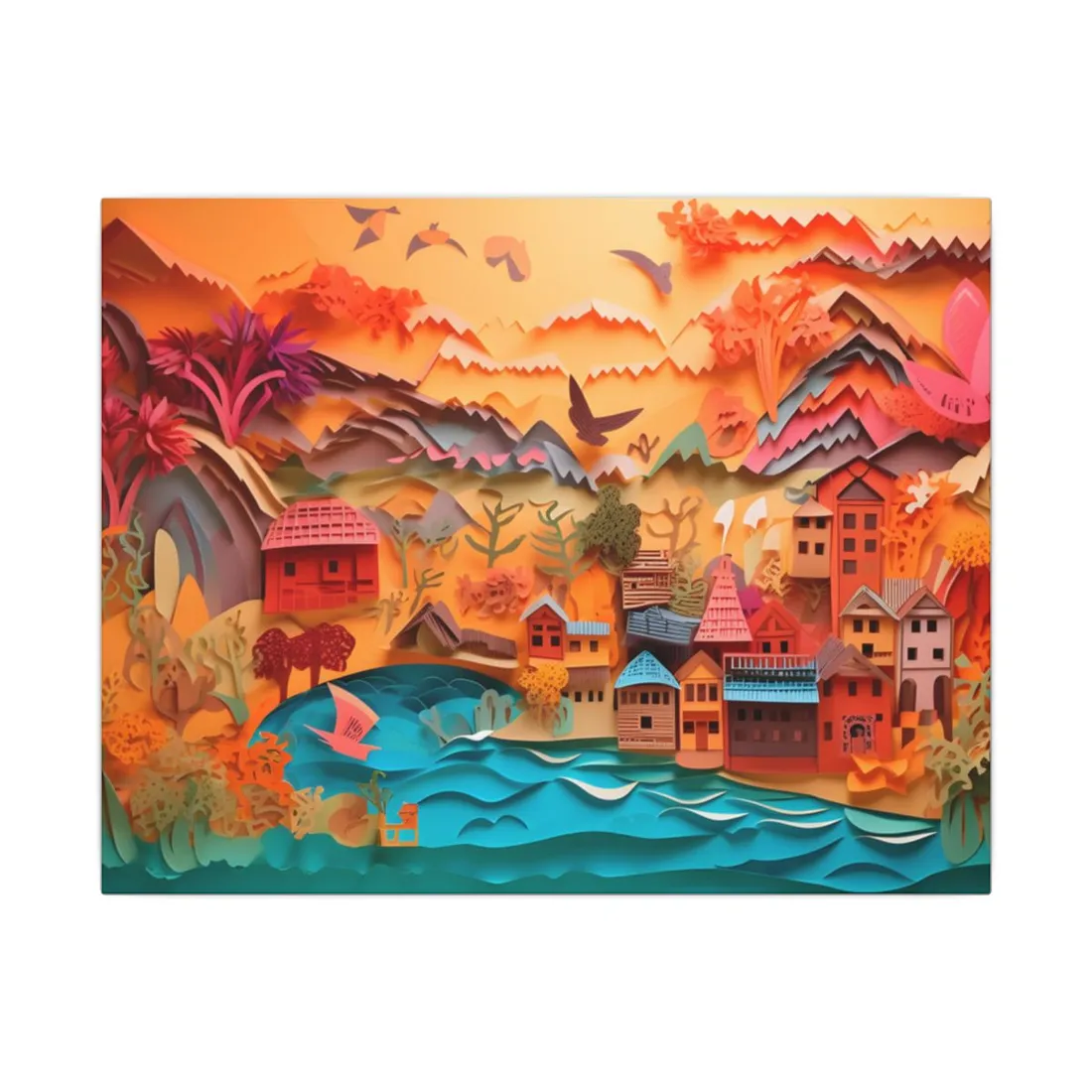 Magical Beach Landscape: Paper Quilling - Canvas