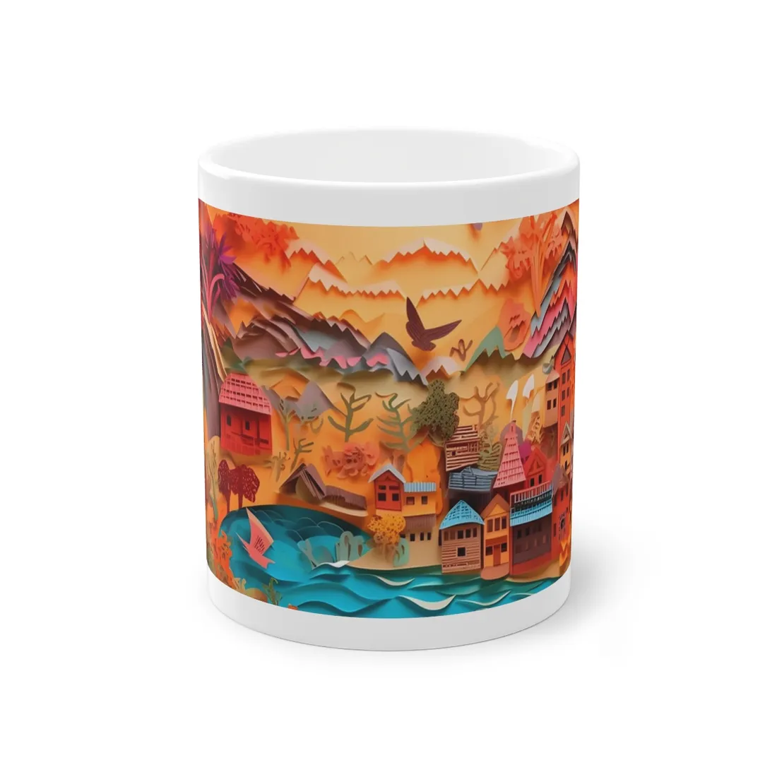 Magical Beach Landscape: Paper Quilling - Mug
