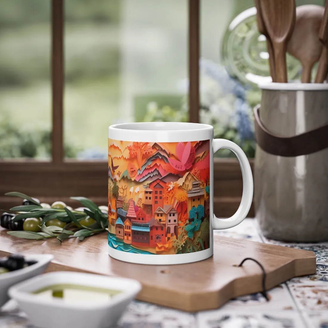 Magical Beach Landscape: Paper Quilling - Mug