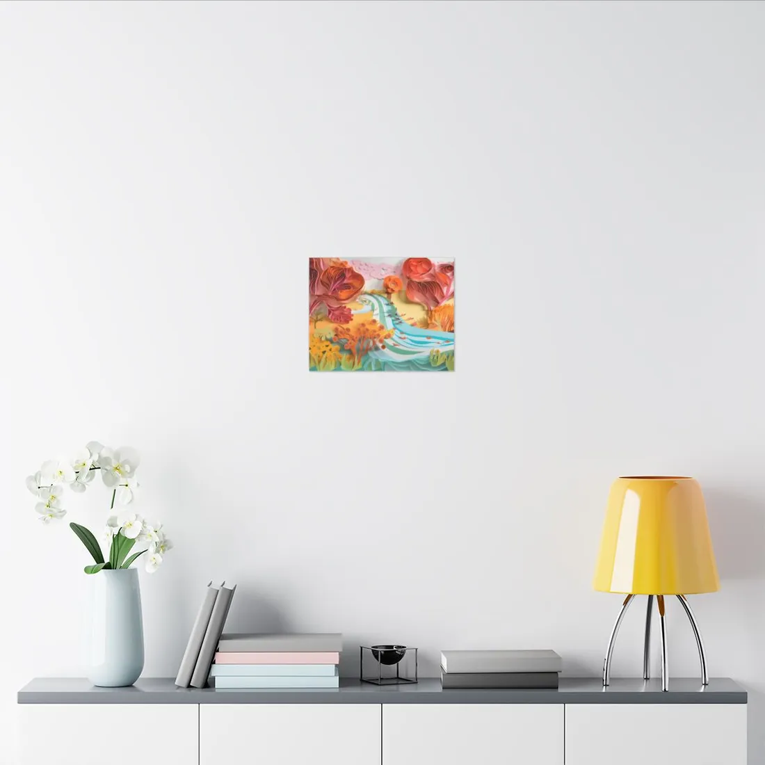 Magical Beach Landscape: Serene Paper Quilled - Canvas