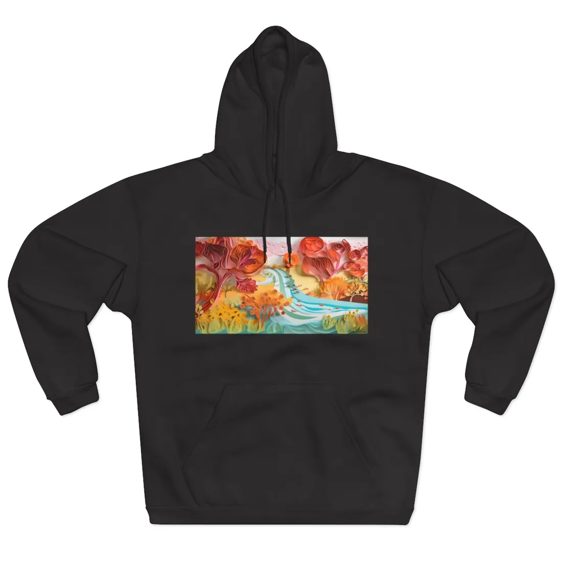 Magical Beach Landscape: Serene Paper Quilled - Hoodie