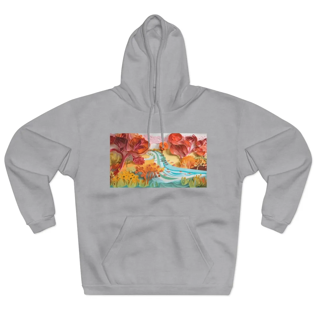 Magical Beach Landscape: Serene Paper Quilled - Hoodie