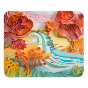 Quilled Paper River Valley Mouse Pad