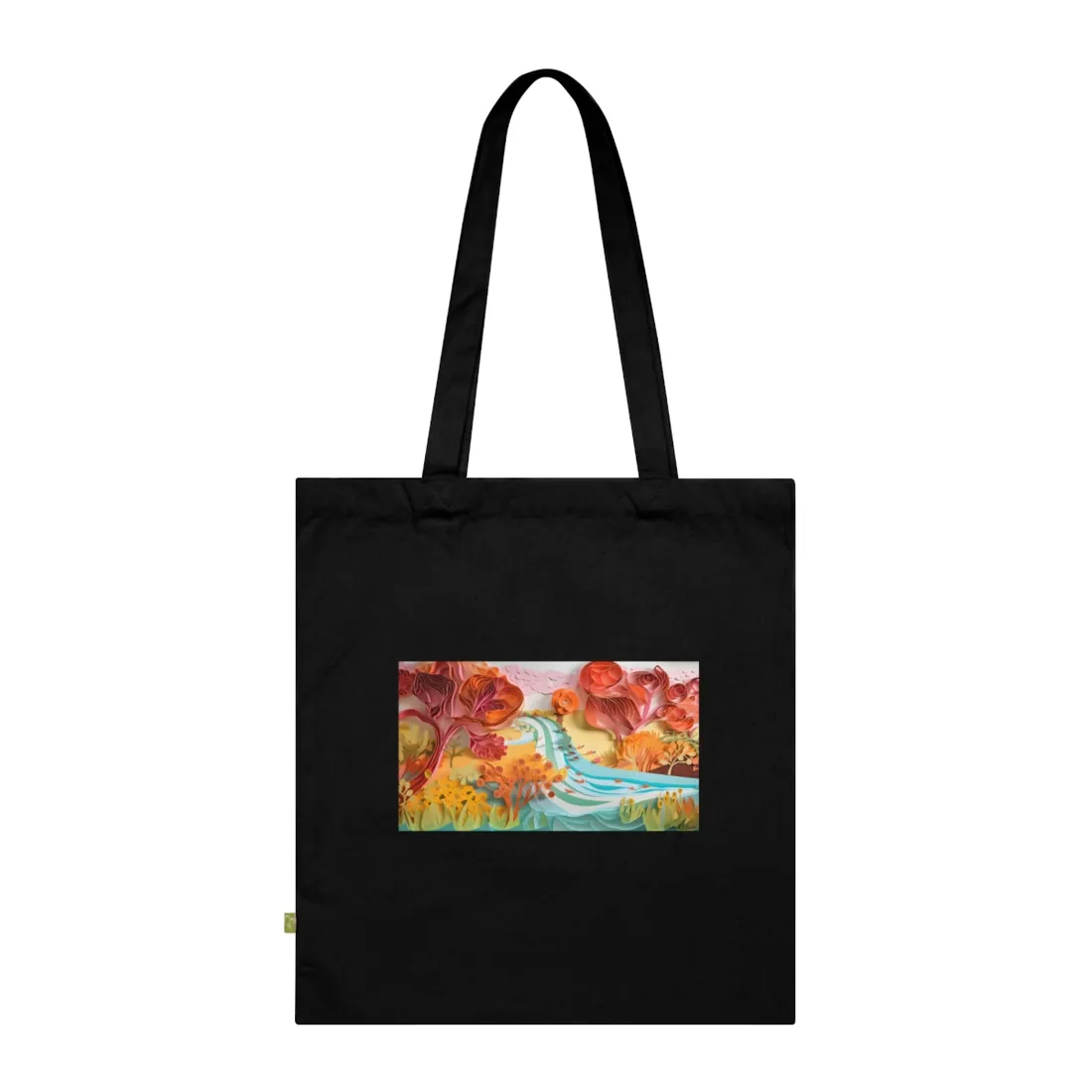 Magical Beach Landscape: Serene Paper Quilled - Tote Bag