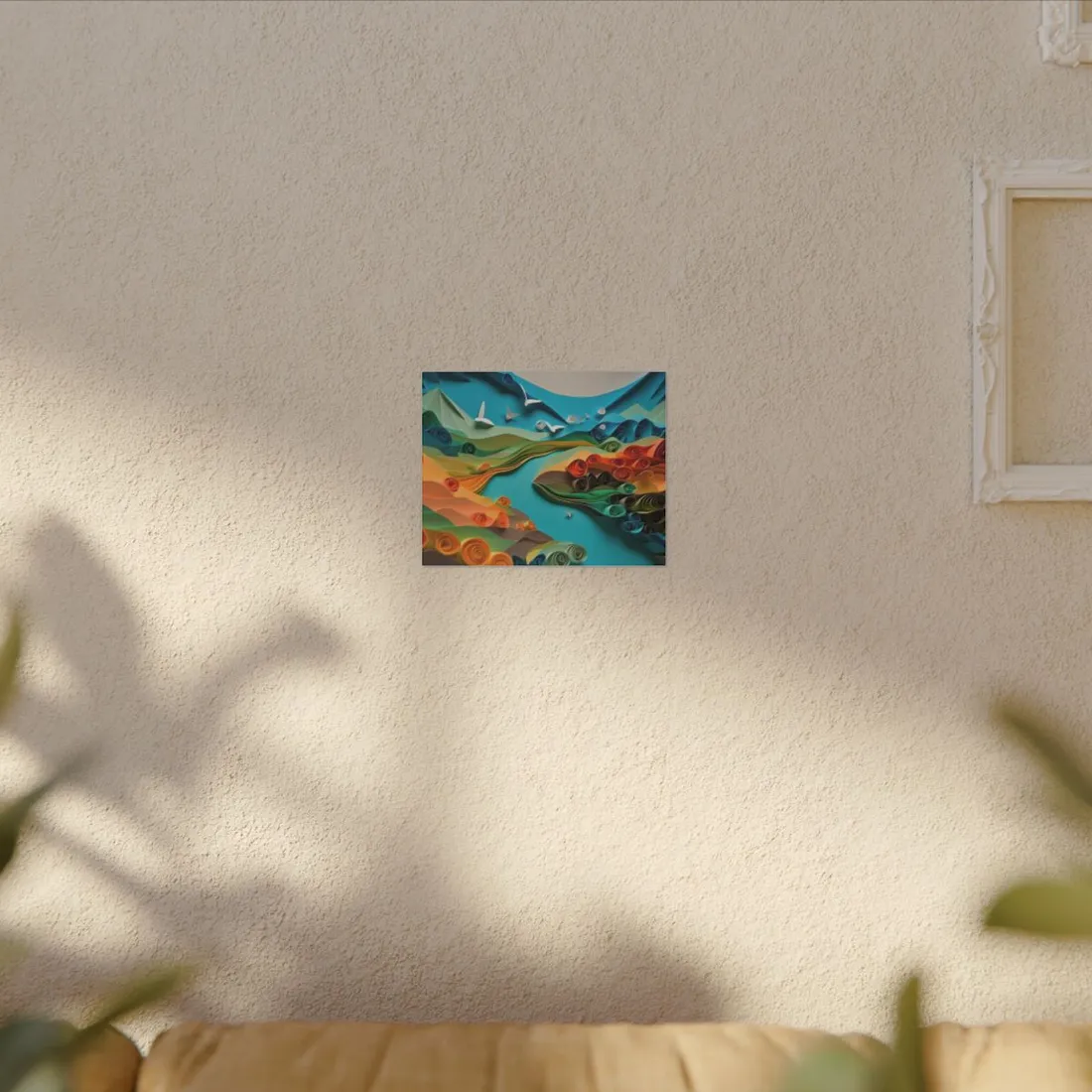 Magical Beach Paradise: Peaceful Paper Quilling Art - Canvas