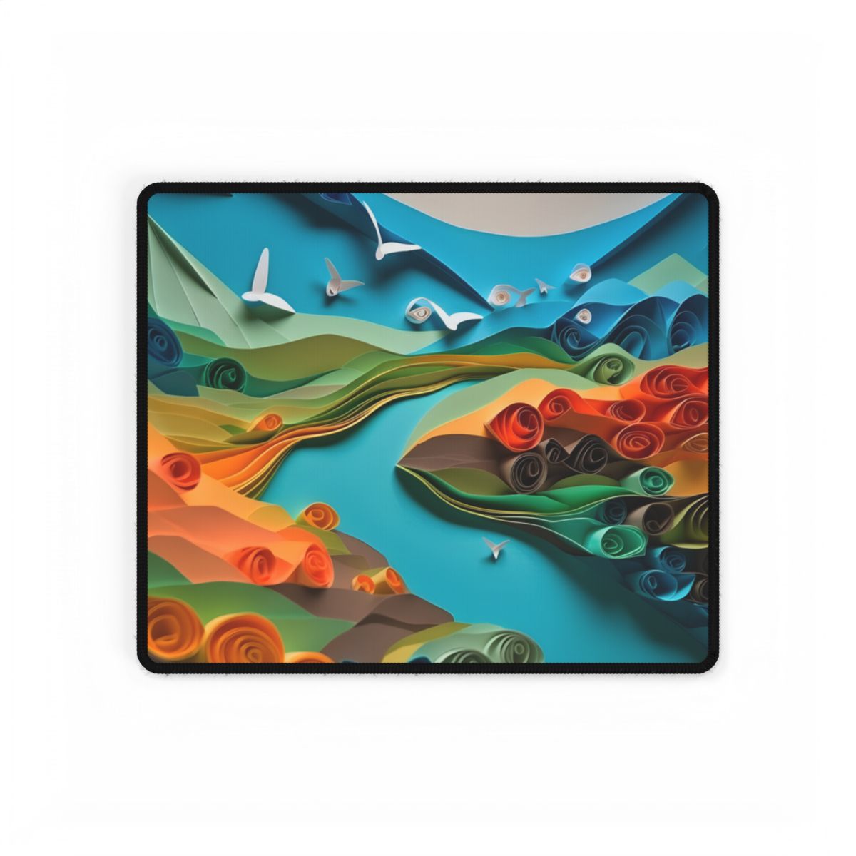 Magical Beach Paradise: Peaceful Paper Quilling Art - Desk Mat