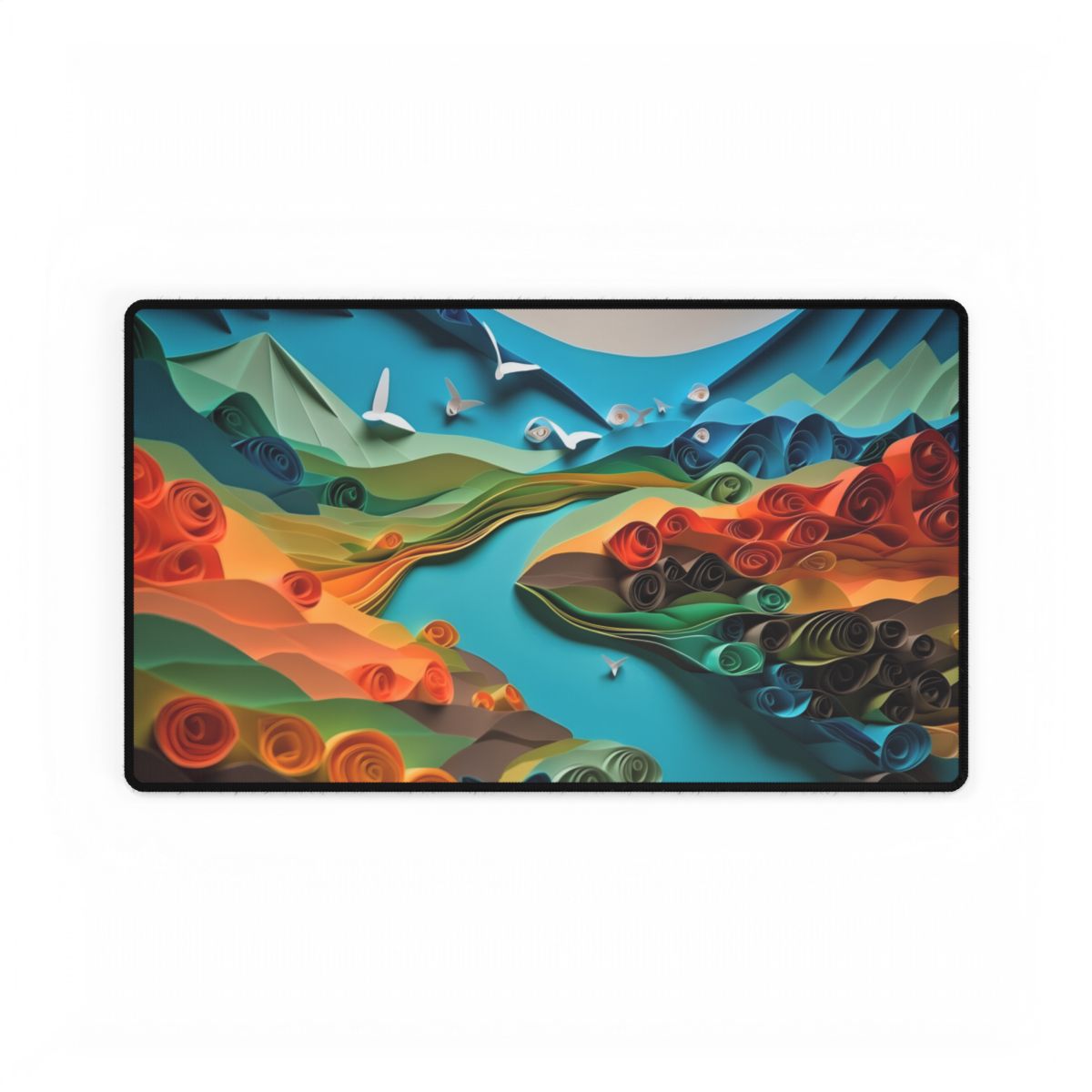 Magical Beach Paradise: Peaceful Paper Quilling Art - Desk Mat
