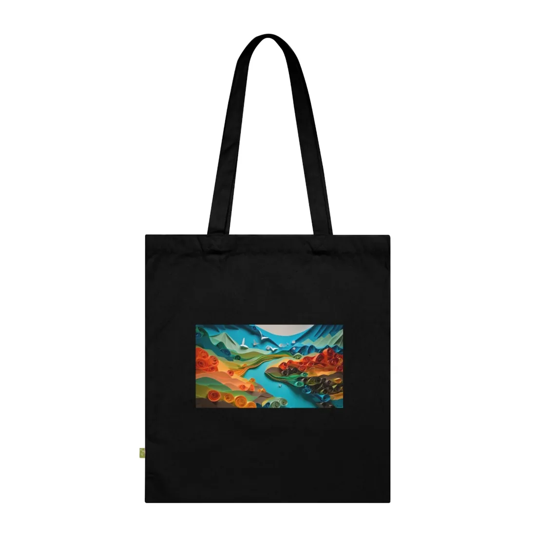 Magical Beach Paradise: Peaceful Paper Quilling Art - Tote Bag