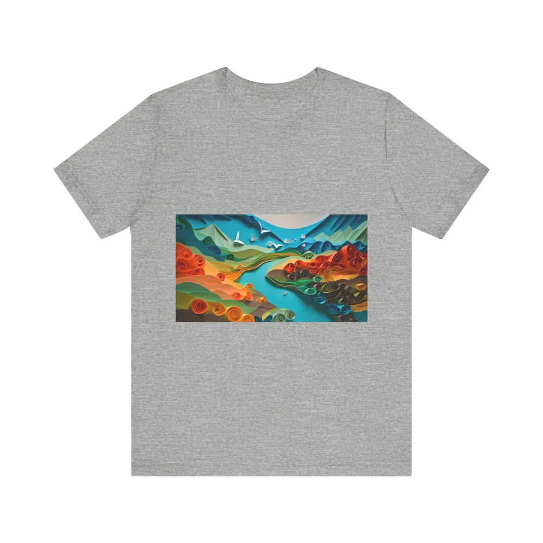 Magical Beach Paradise: Peaceful Paper Quilling Art - T-Shirt