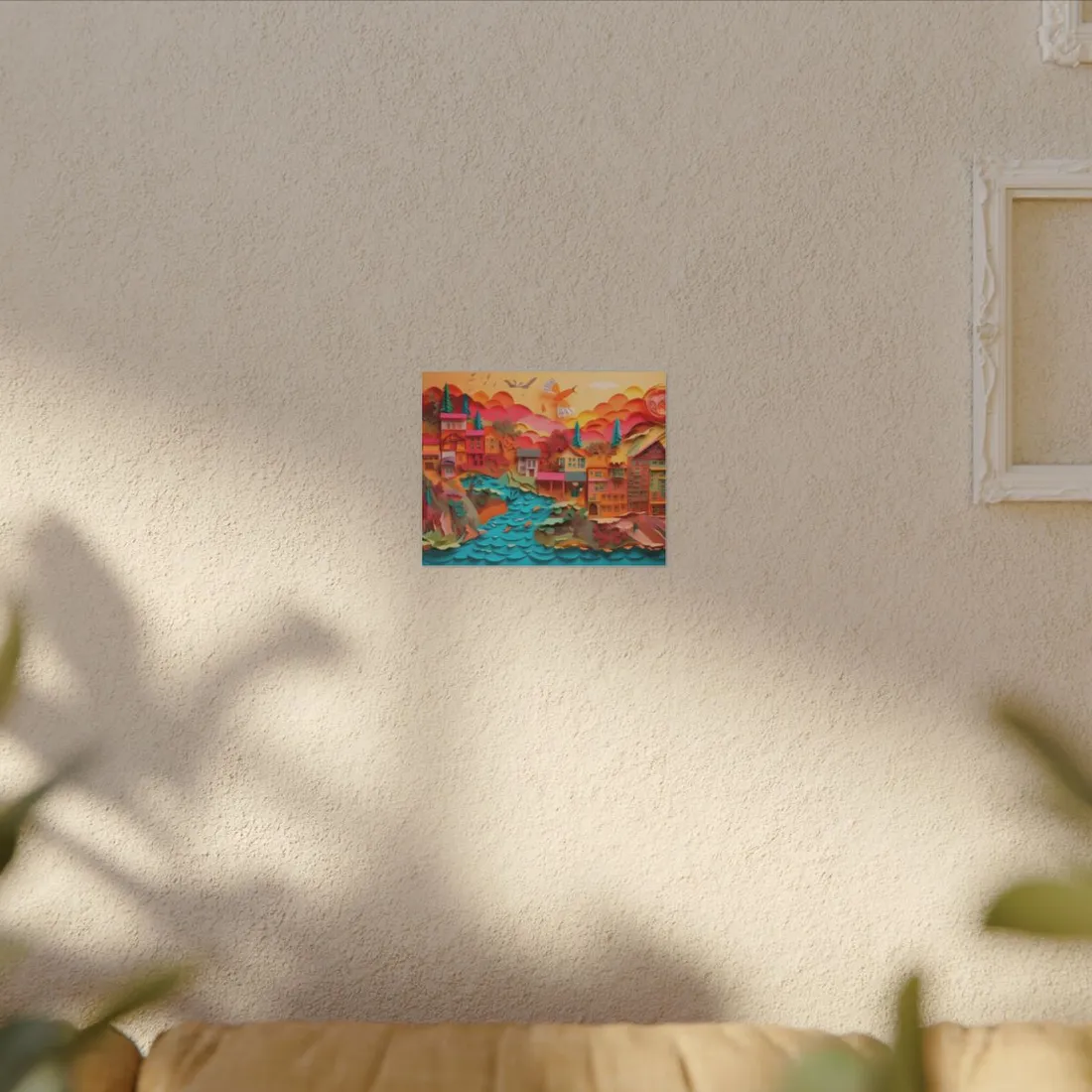 Magical Beach Quill: Vibrant Paper Art of Tropical Paradise - Canvas