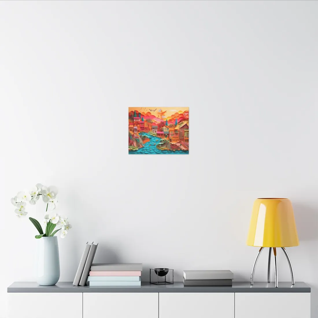 Magical Beach Quill: Vibrant Paper Art of Tropical Paradise - Canvas