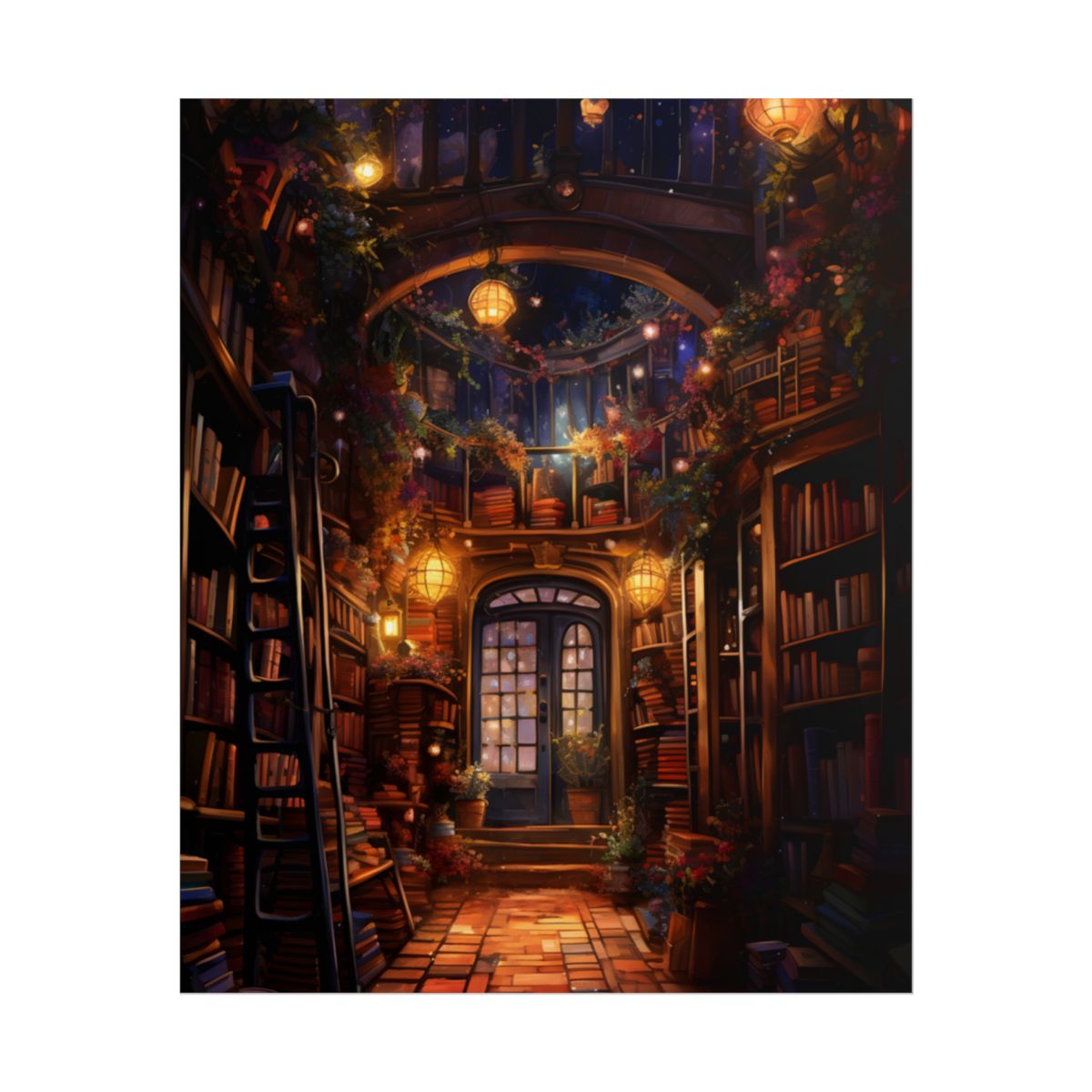 Magical Bookshop: Cozy Charming Bookstore Art - Poster