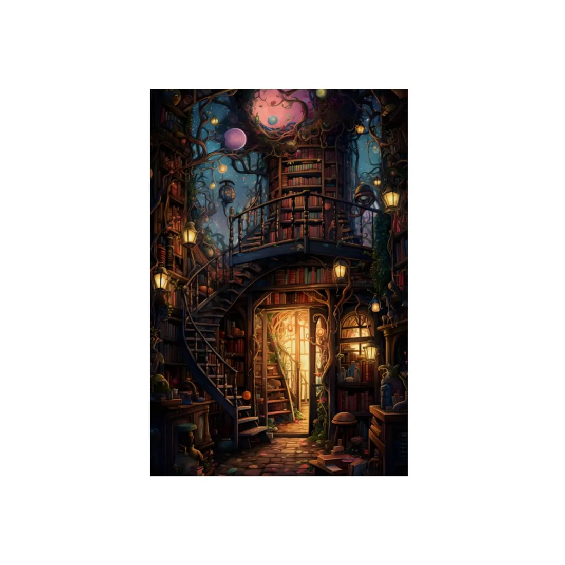 Magical Bookshop Hideaway: Enchanted Forest Store - Metal Poster
