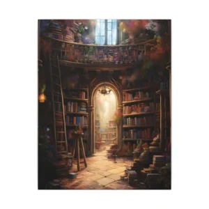 Library with Arched Doorway Canvas Print