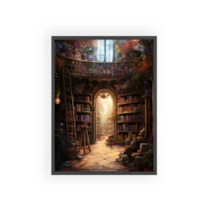 Library with Arched Doorway Framed Poster