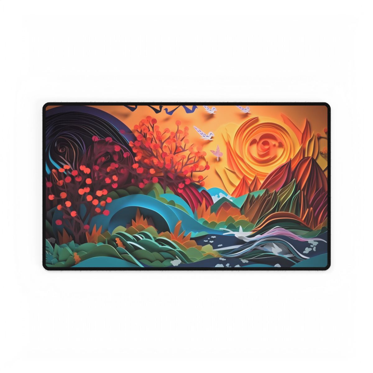 Magical Brown Flower: Quilled Paper Art - Desk Mat
