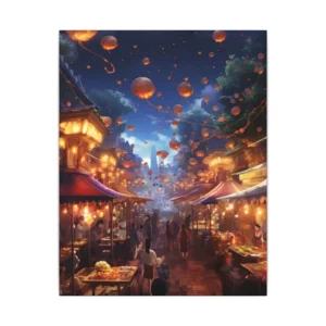 Floating Lanterns over Market Street Canvas Print